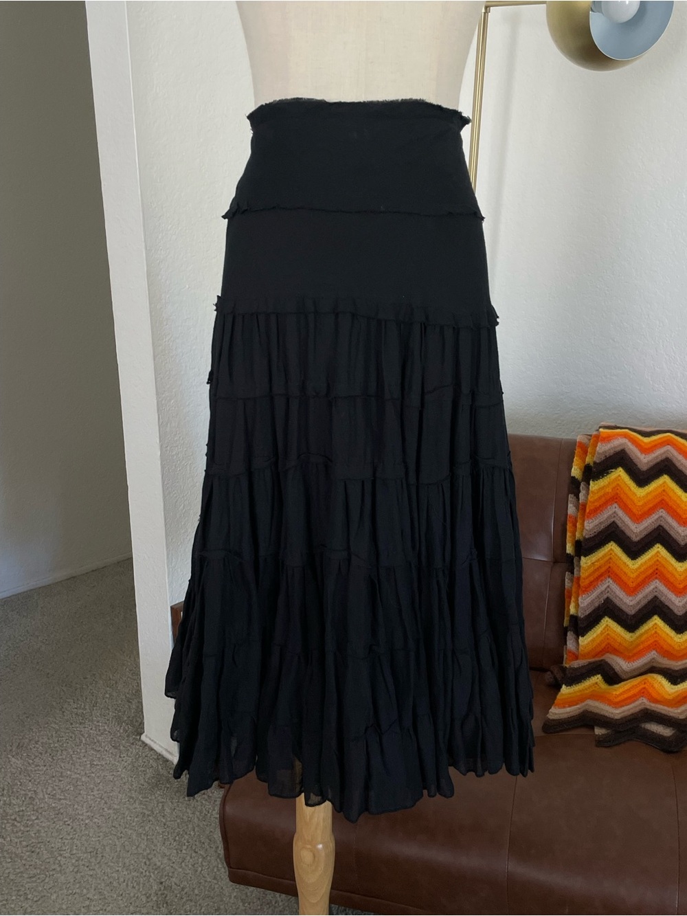 Y2K Rampage Boho Whimsigoth Tiered Ruffle Skirt